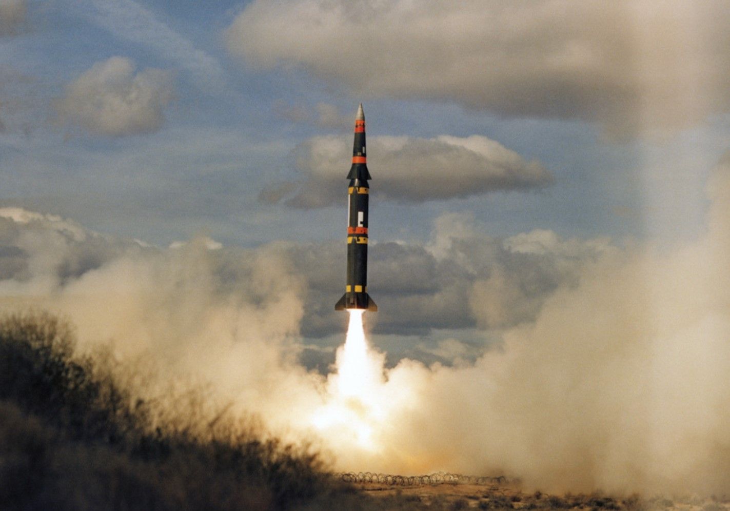 Photo of the launch of a Pershing II missile