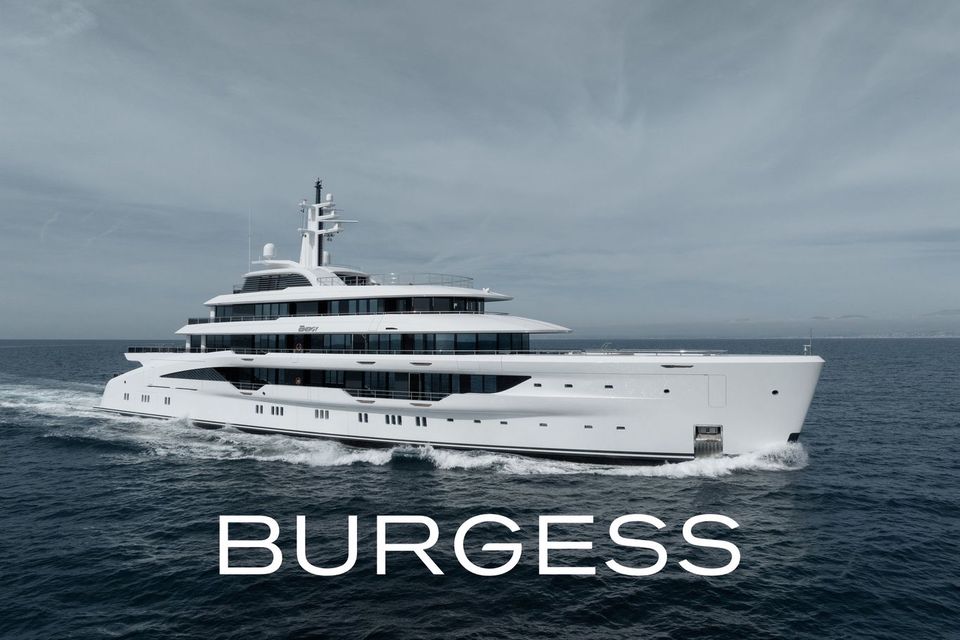 A white yacht cruises the ocean with the word "BURGESS" on the image, marking Starship Yachts as their Hong Kong partner.