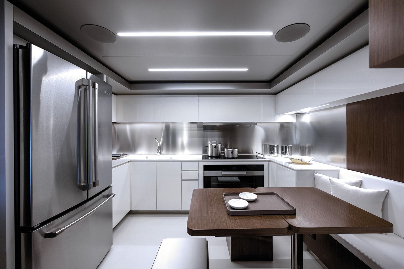 Modern kitchen of the Riva 102 Corsaro Super